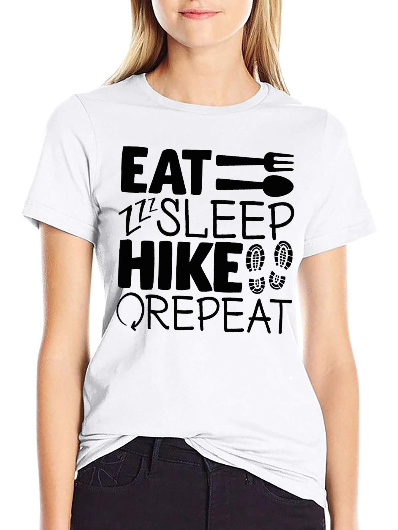 Eat Sleep Hike Repeat Black T-Shirt