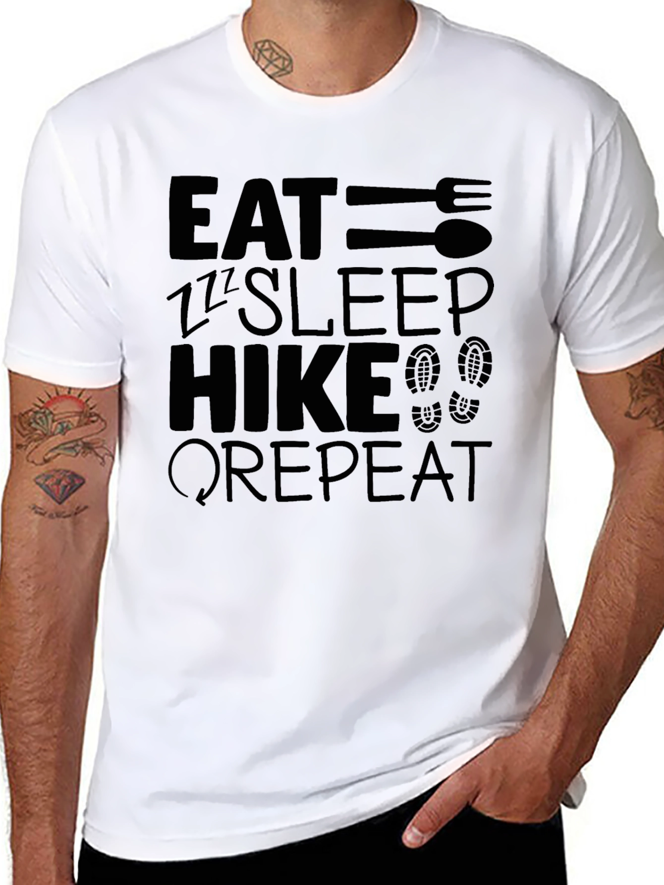 Eat Sleep Hike Repeat Black T-Shirt