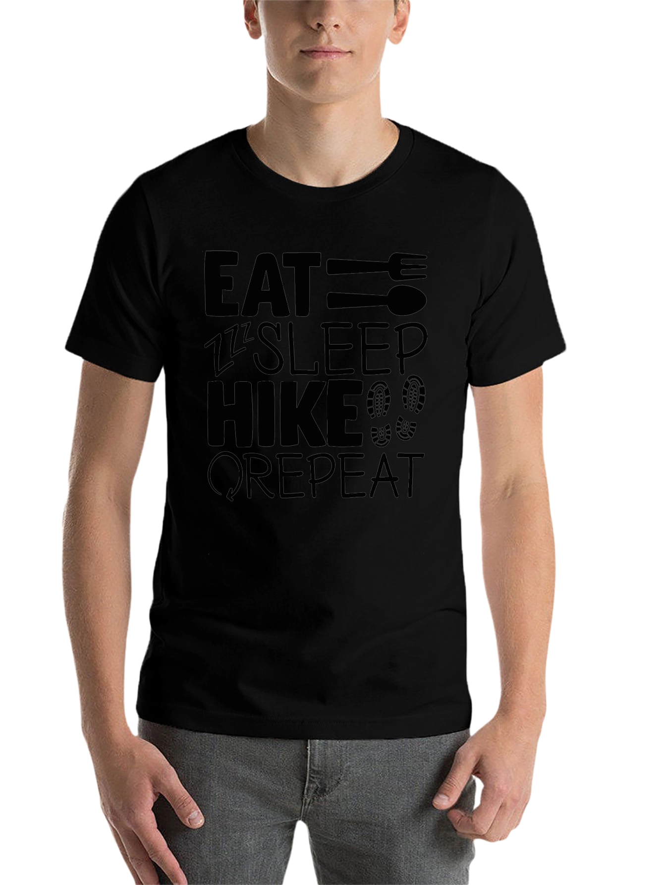 Eat Sleep Hike Repeat Black T-Shirt