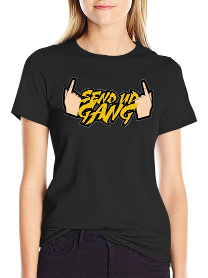 Send Up Gang Graphic Tee - Black Cotton T-Shirt