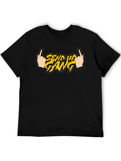 Send Up Gang Graphic Tee - Black Cotton T-Shirt