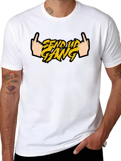 Send Up Gang Graphic Tee - Black Cotton T-Shirt