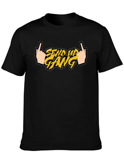 Send Up Gang Graphic Tee - Black Cotton T-Shirt