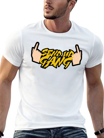Send Up Gang Graphic Tee - Black Cotton T-Shirt