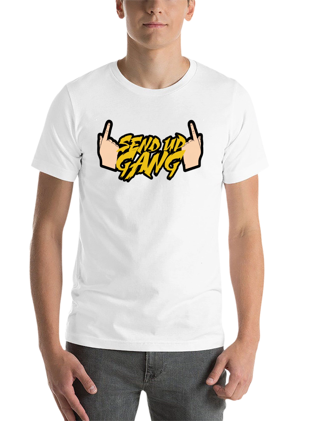 Send Up Gang Graphic Tee - Black Cotton T-Shirt