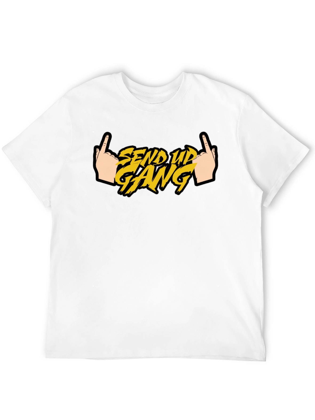Send Up Gang Graphic Tee - Black Cotton T-Shirt