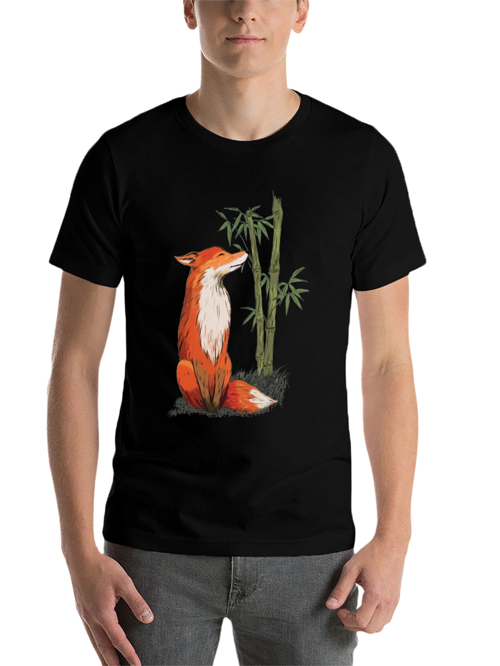 Fox and Bamboo Graphic Tee - Black
