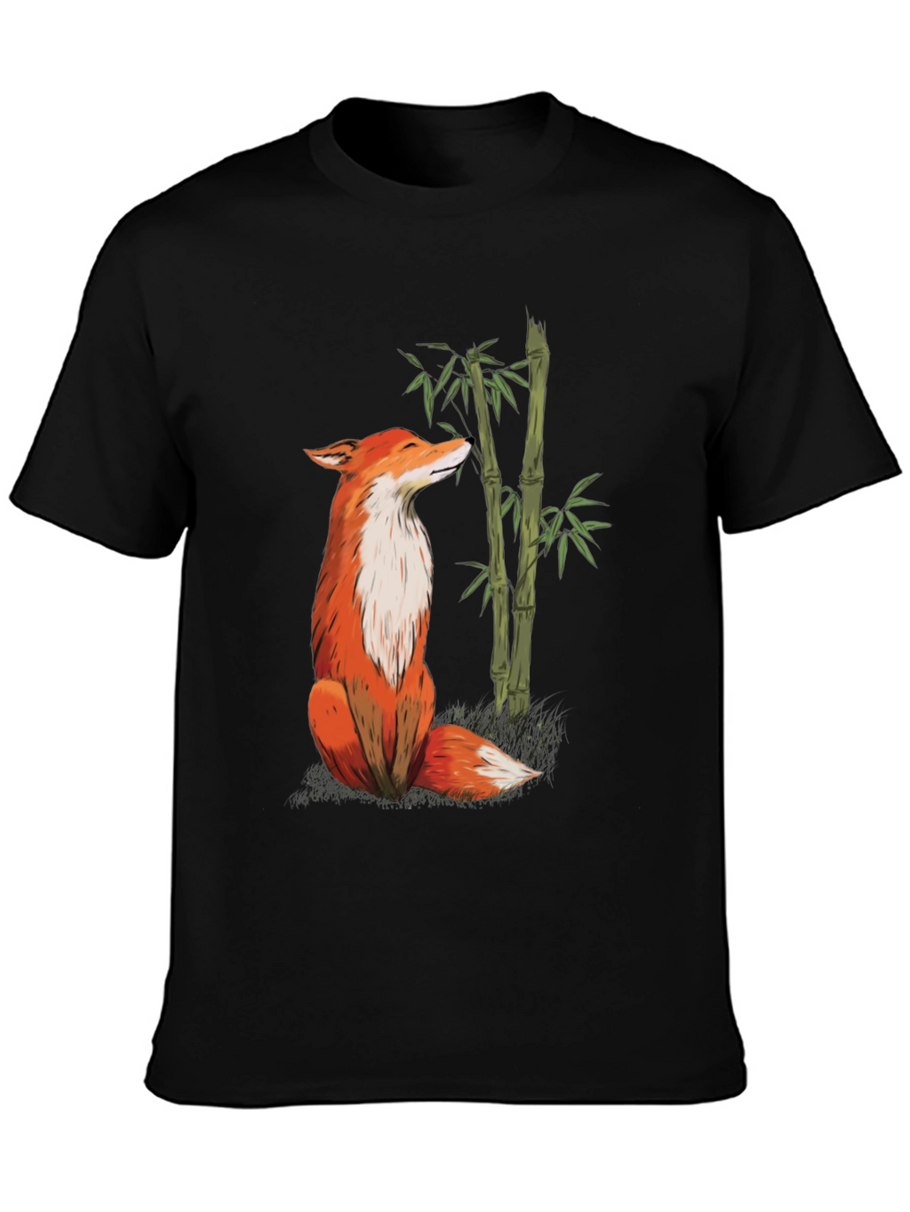 Fox and Bamboo Graphic Tee - Black