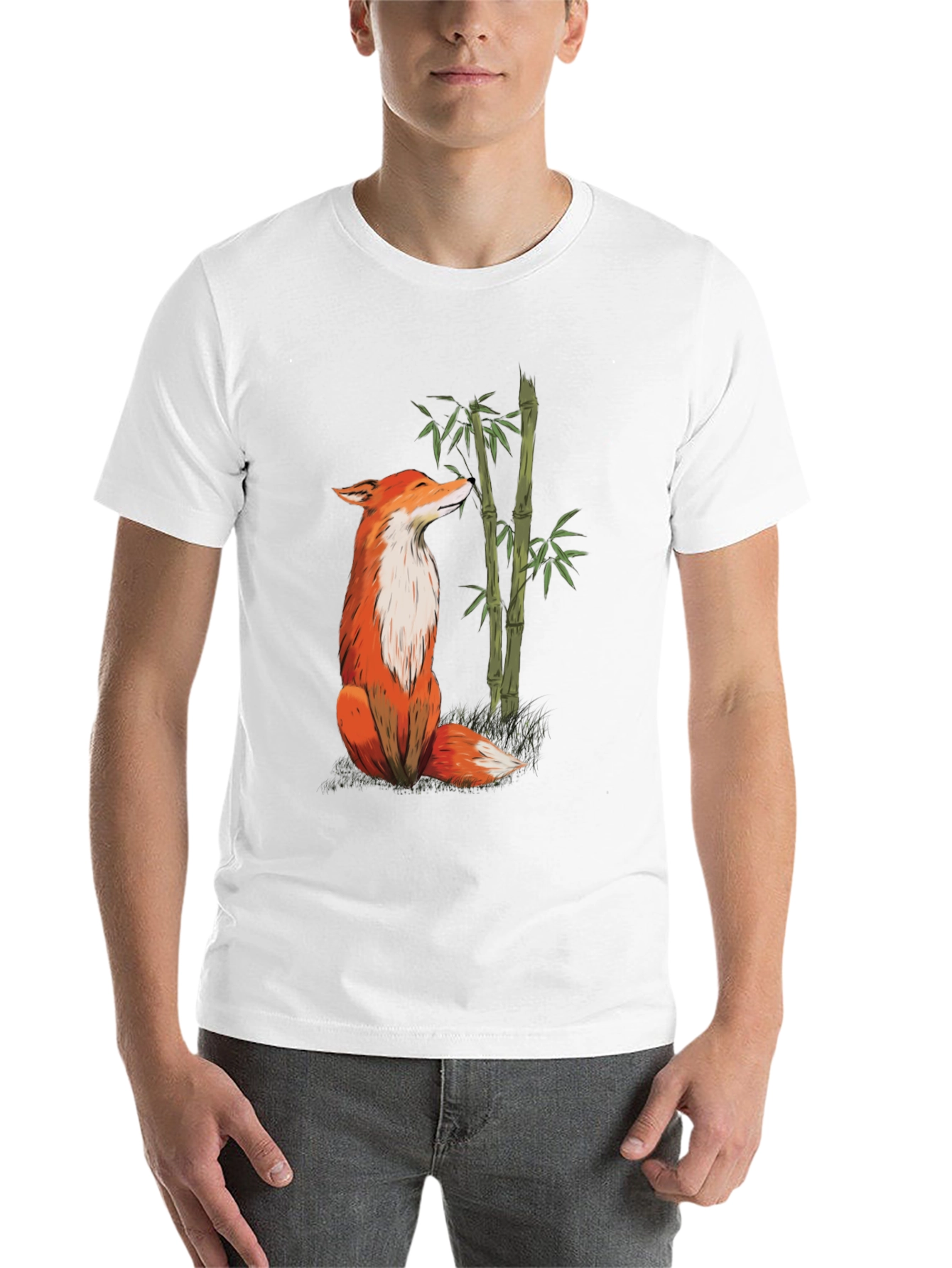 Fox and Bamboo Graphic Tee - Black