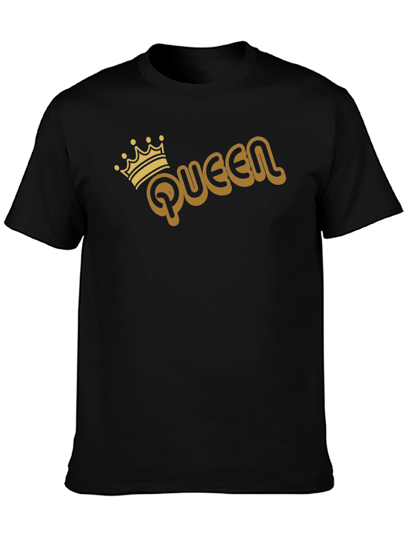 Queen Graphic Tee - Gold Print on Black