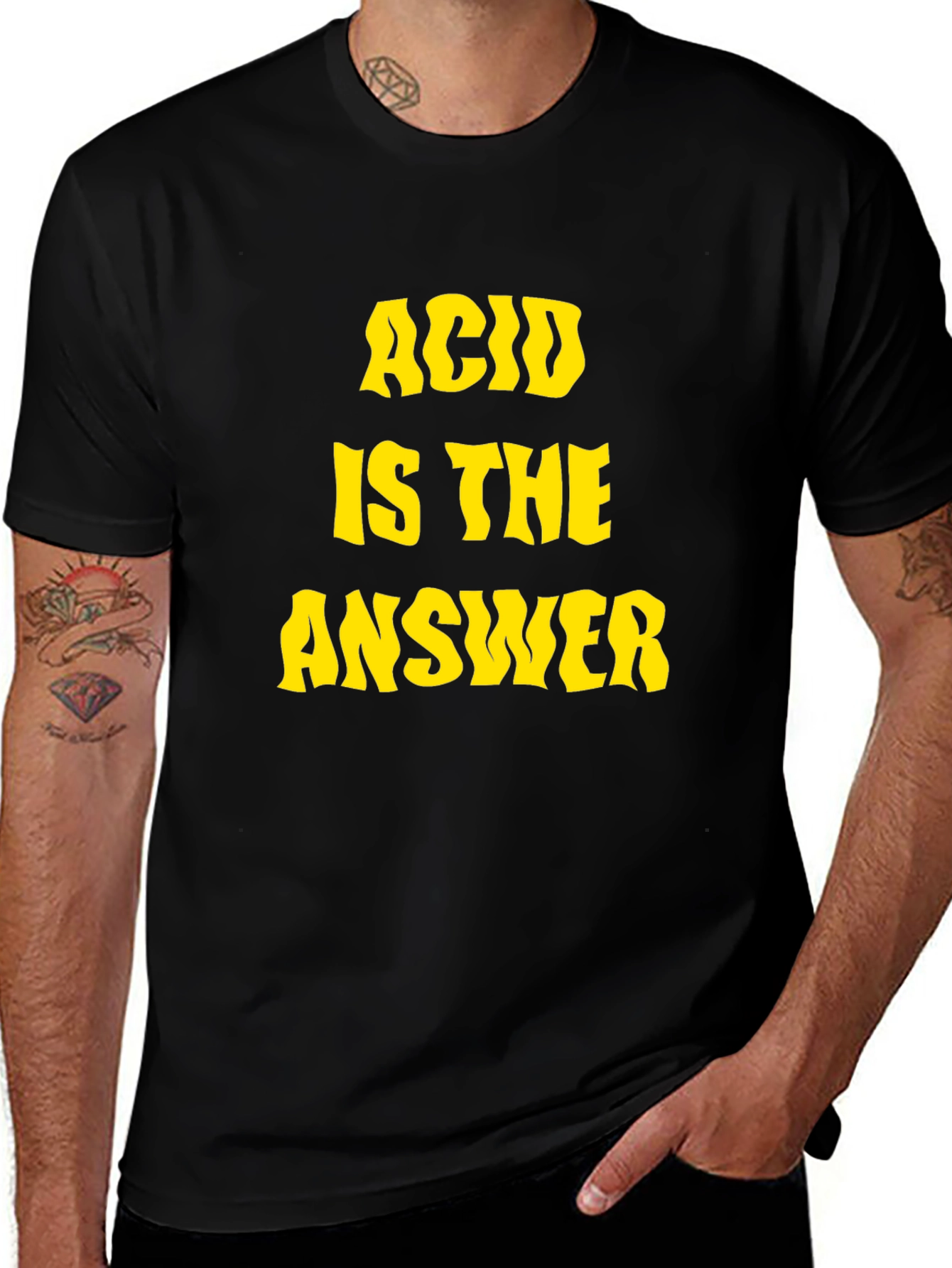 Acid Is The Answer Graphic Tee - Retro Statement T-Shirt