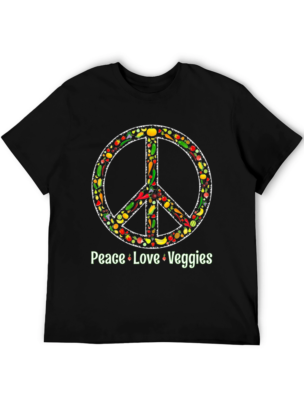 Peace Love Veggies T-Shirt - Vegetarian Vegan Shirt