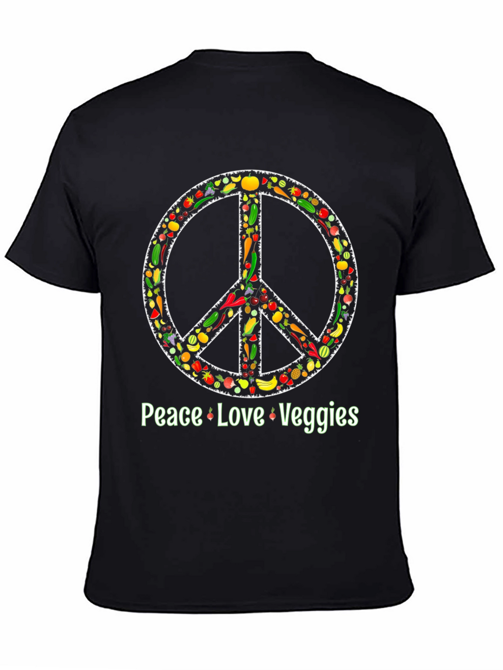 Peace Love Veggies T-Shirt - Vegetarian Vegan Shirt