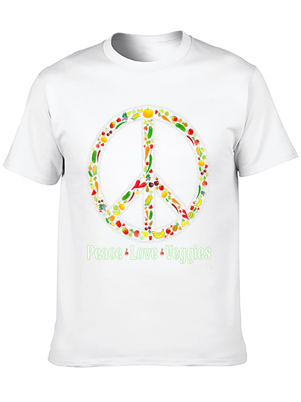 Peace Love Veggies T-Shirt - Vegetarian Vegan Shirt