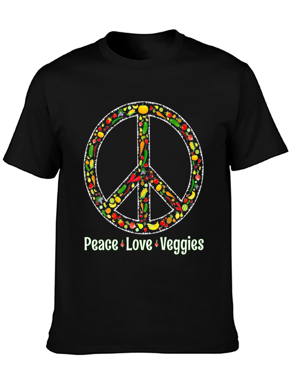 Peace Love Veggies T-Shirt - Vegetarian Vegan Shirt