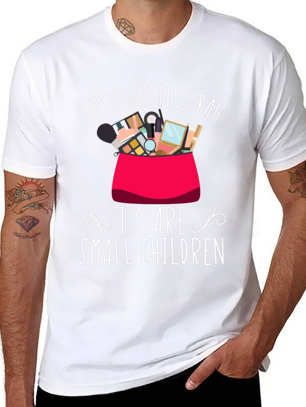 Funny Makeup Lover T-Shirt - I Scare Small Children