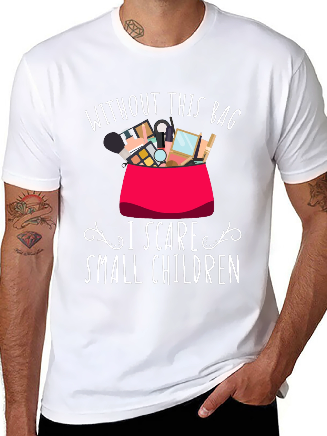 Funny Makeup Lover T-Shirt - I Scare Small Children
