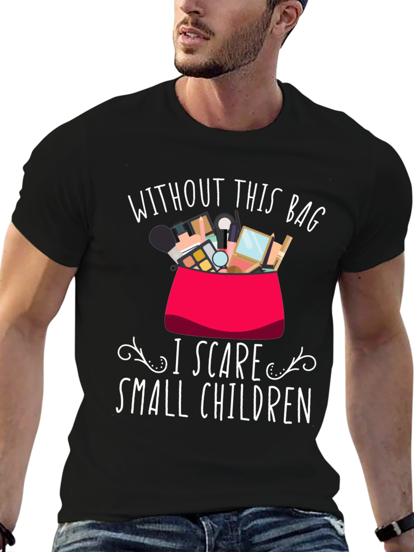 Funny Makeup Lover T-Shirt - I Scare Small Children