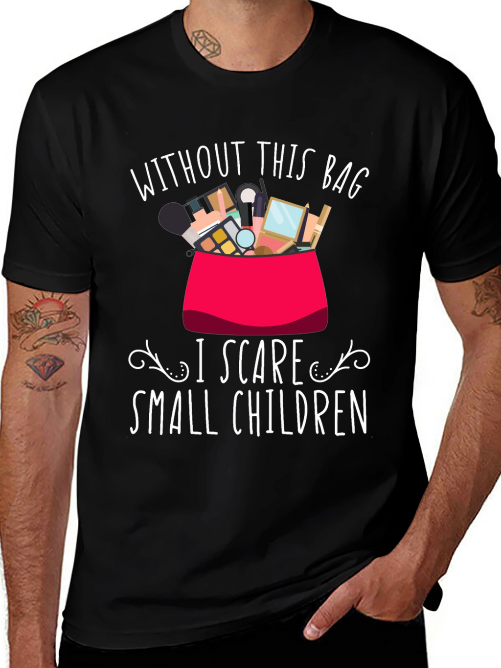 Funny Makeup Lover T-Shirt - I Scare Small Children