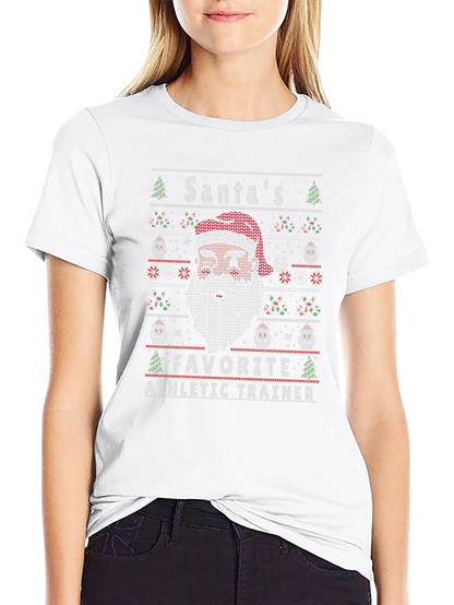 Santas Favorite Athletic Trainer Black T-Shirt