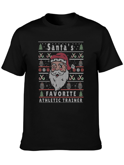 Santas Favorite Athletic Trainer Black T-Shirt