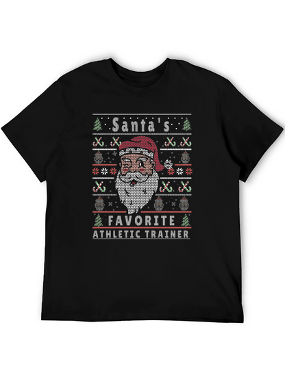 Santas Favorite Athletic Trainer Black T-Shirt