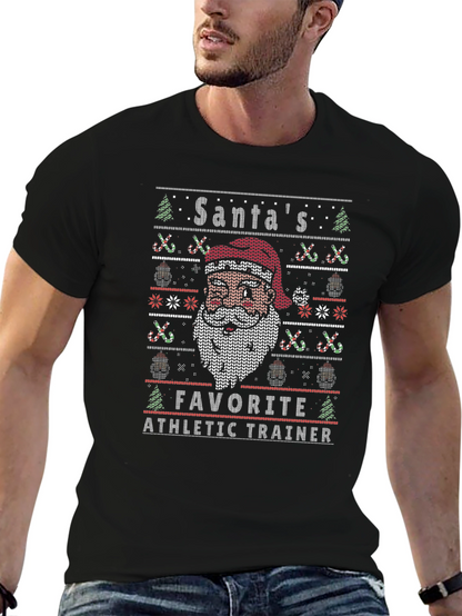 Santas Favorite Athletic Trainer Black T-Shirt