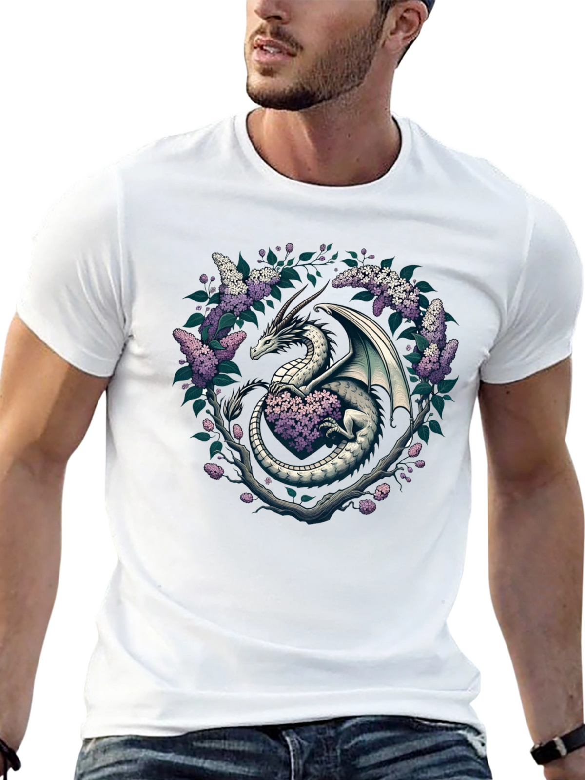 Dragon and Lilac Graphic Tee