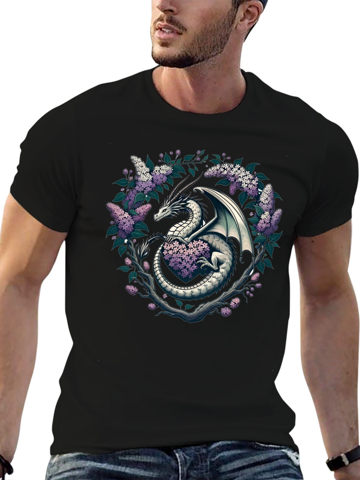 Dragon and Lilac Graphic Tee