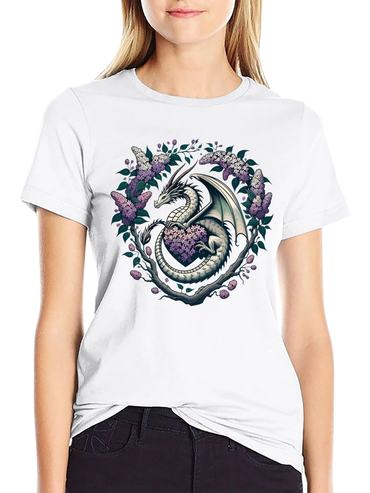 Dragon and Lilac Graphic Tee