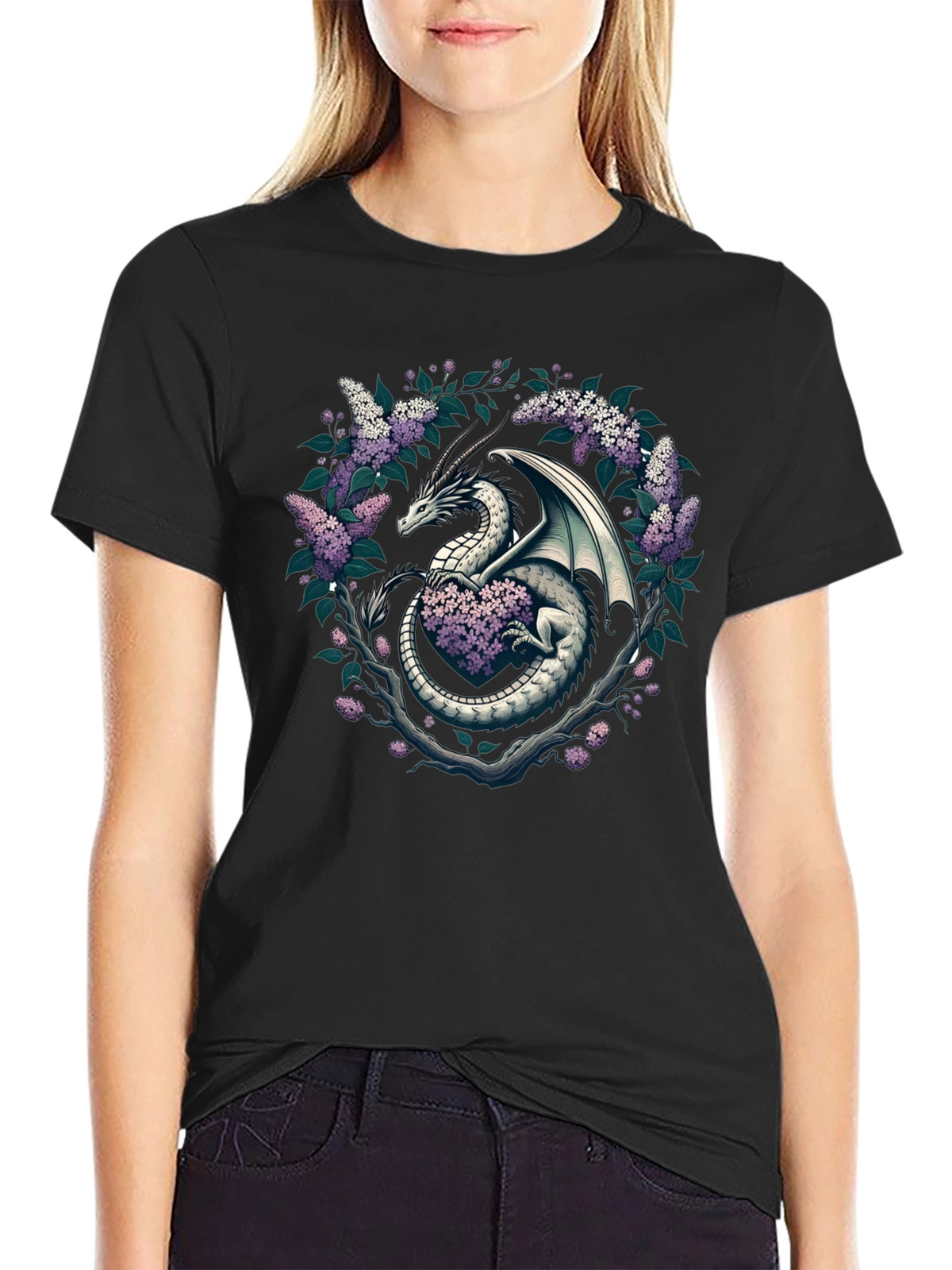 Dragon and Lilac Graphic Tee