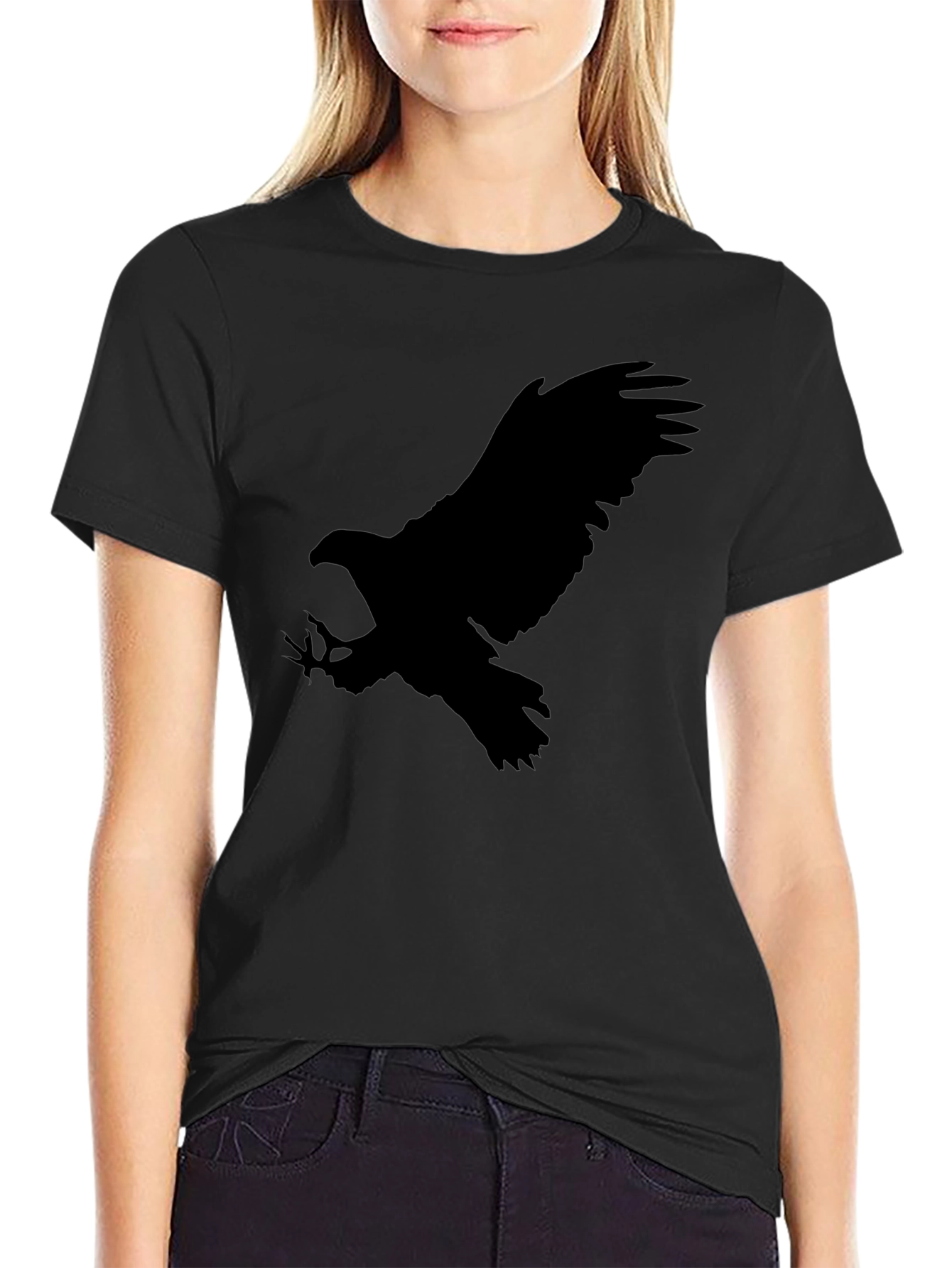 Black Eagle Graphic Tee - Mens Crew Neck T-Shirt