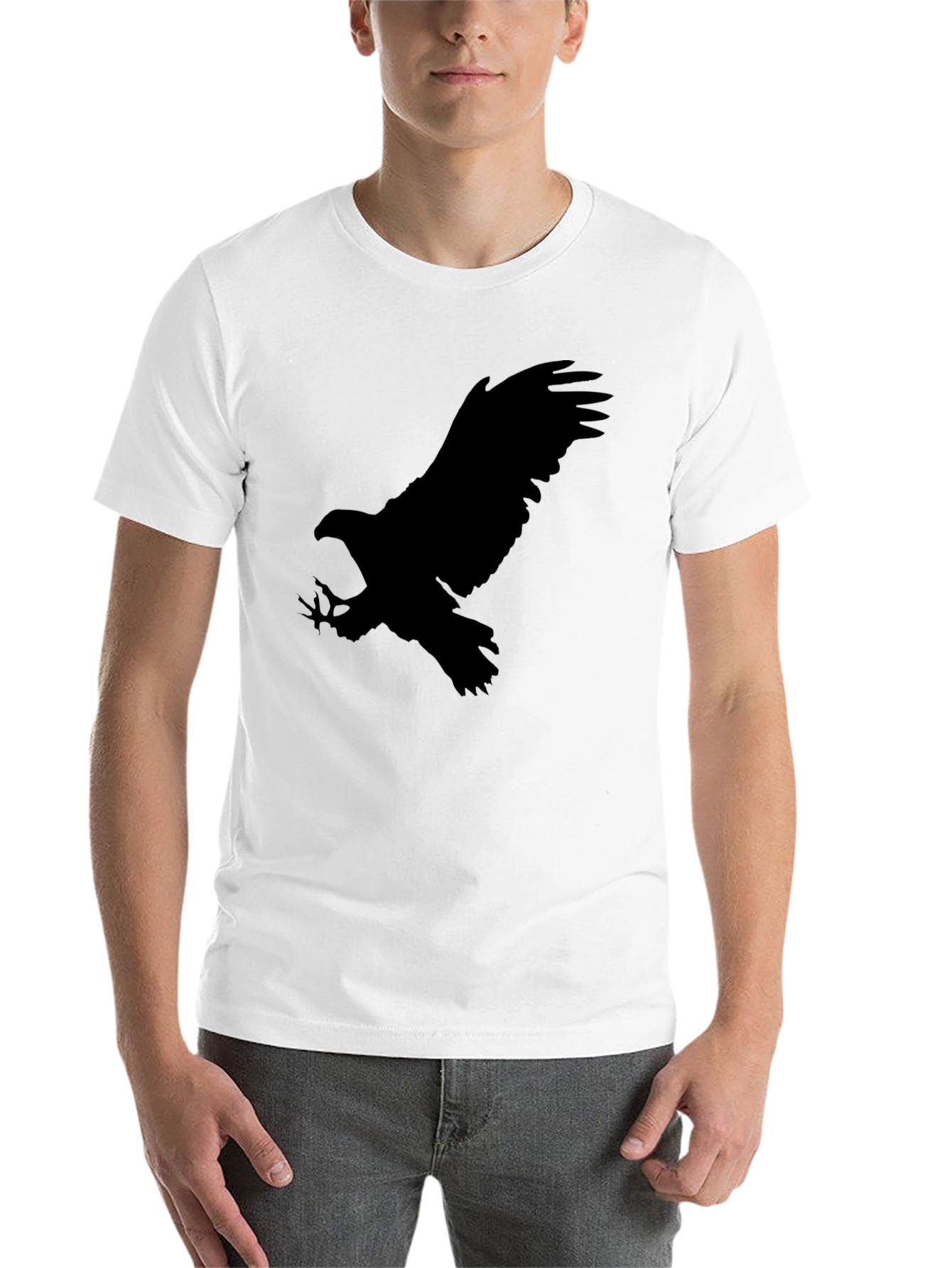 Black Eagle Graphic Tee - Mens Crew Neck T-Shirt