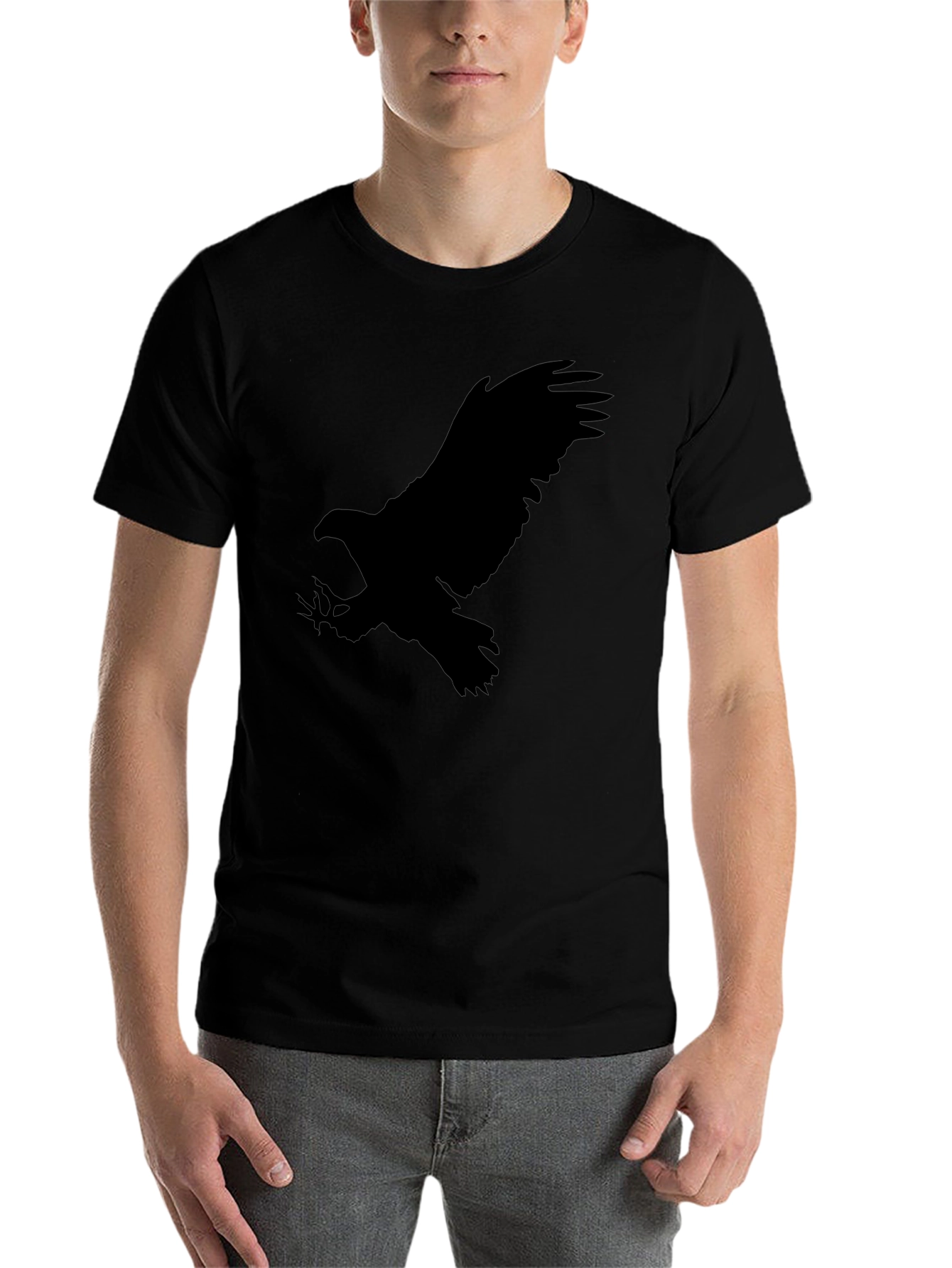 Black Eagle Graphic Tee - Mens Crew Neck T-Shirt