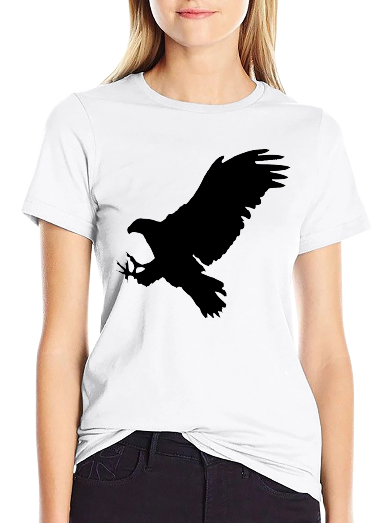 Black Eagle Graphic Tee - Mens Crew Neck T-Shirt