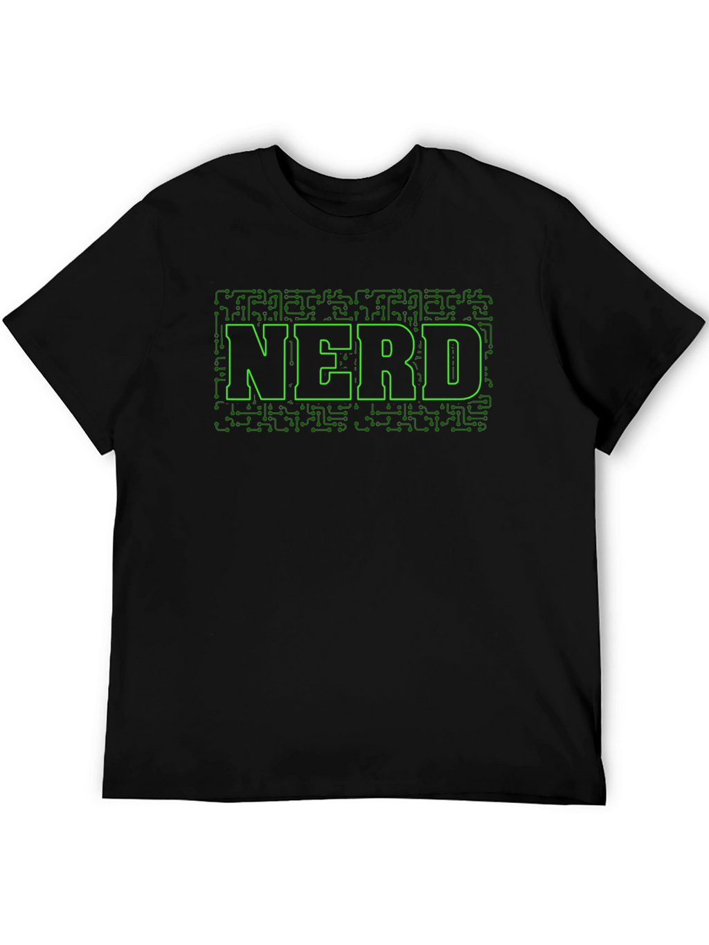 Nerd Circuit Board Graphic Tee - Black Cotton T-Shirt