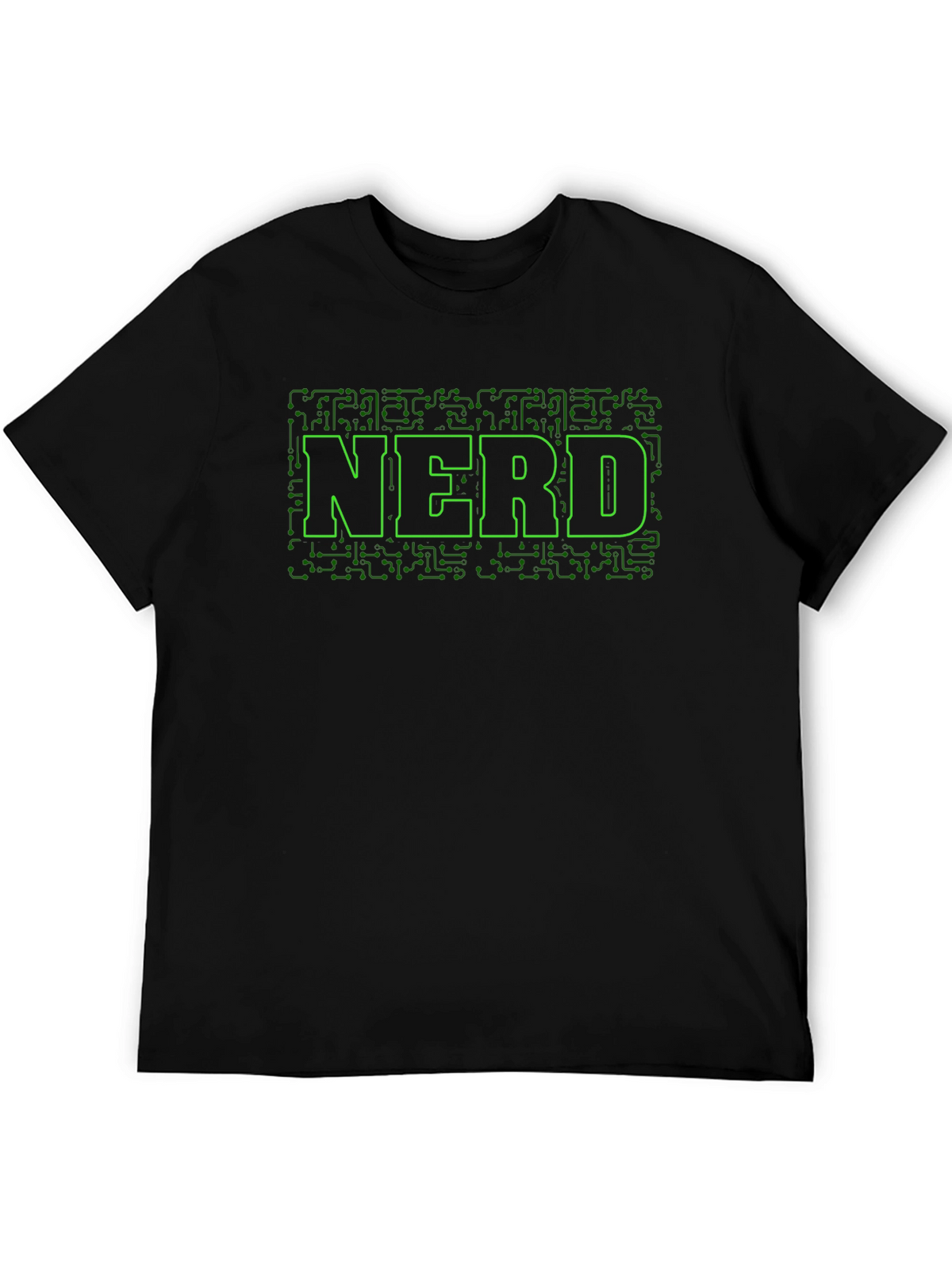 Nerd Circuit Board Graphic Tee - Black Cotton T-Shirt