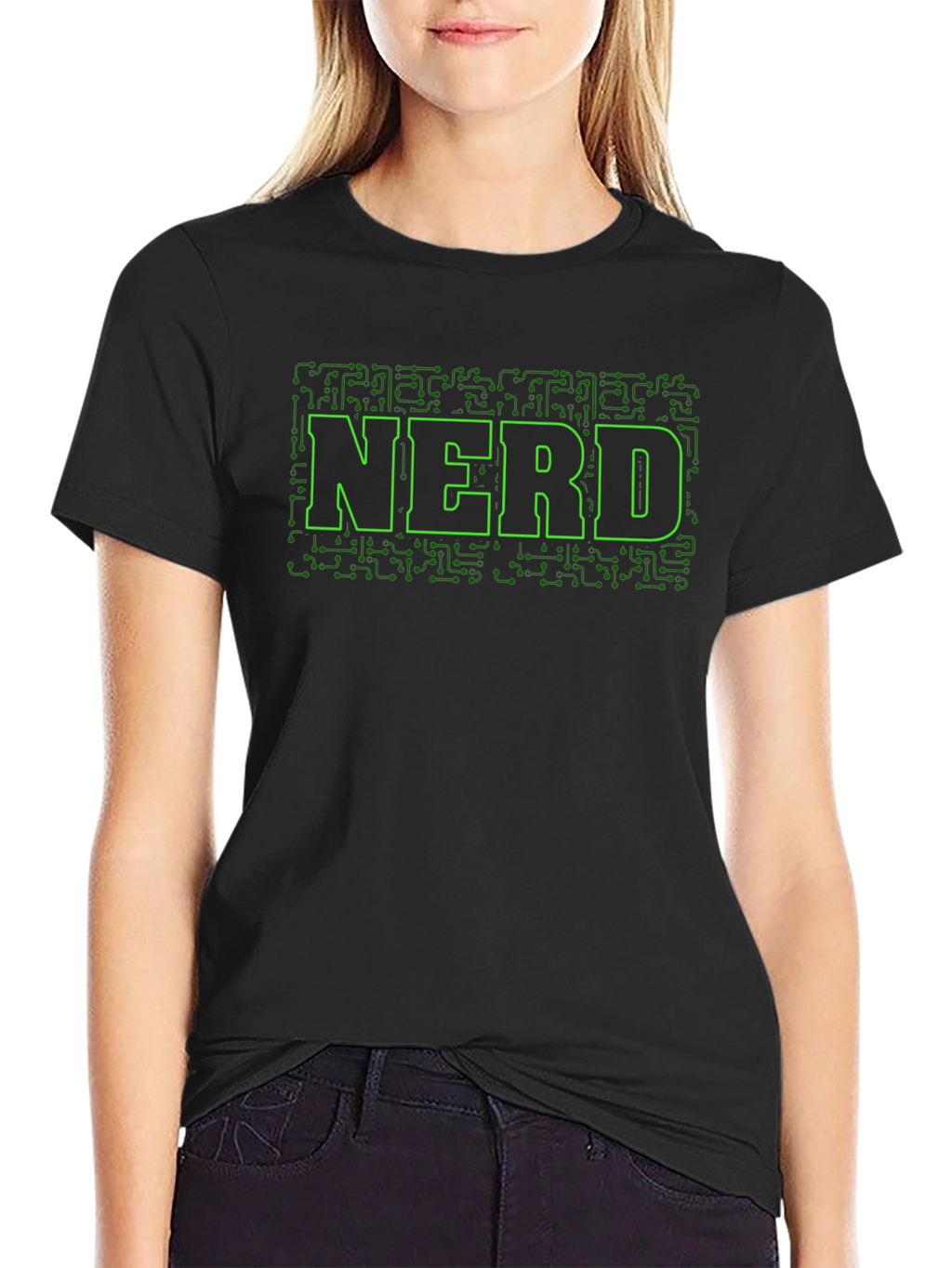 Nerd Circuit Board Graphic Tee - Black Cotton T-Shirt