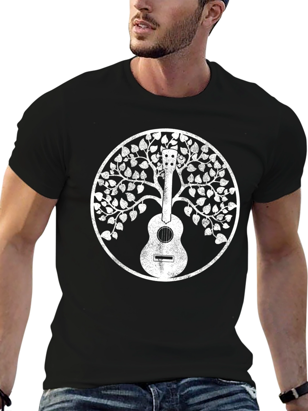 Guitar Tree of Life Black T-Shirt