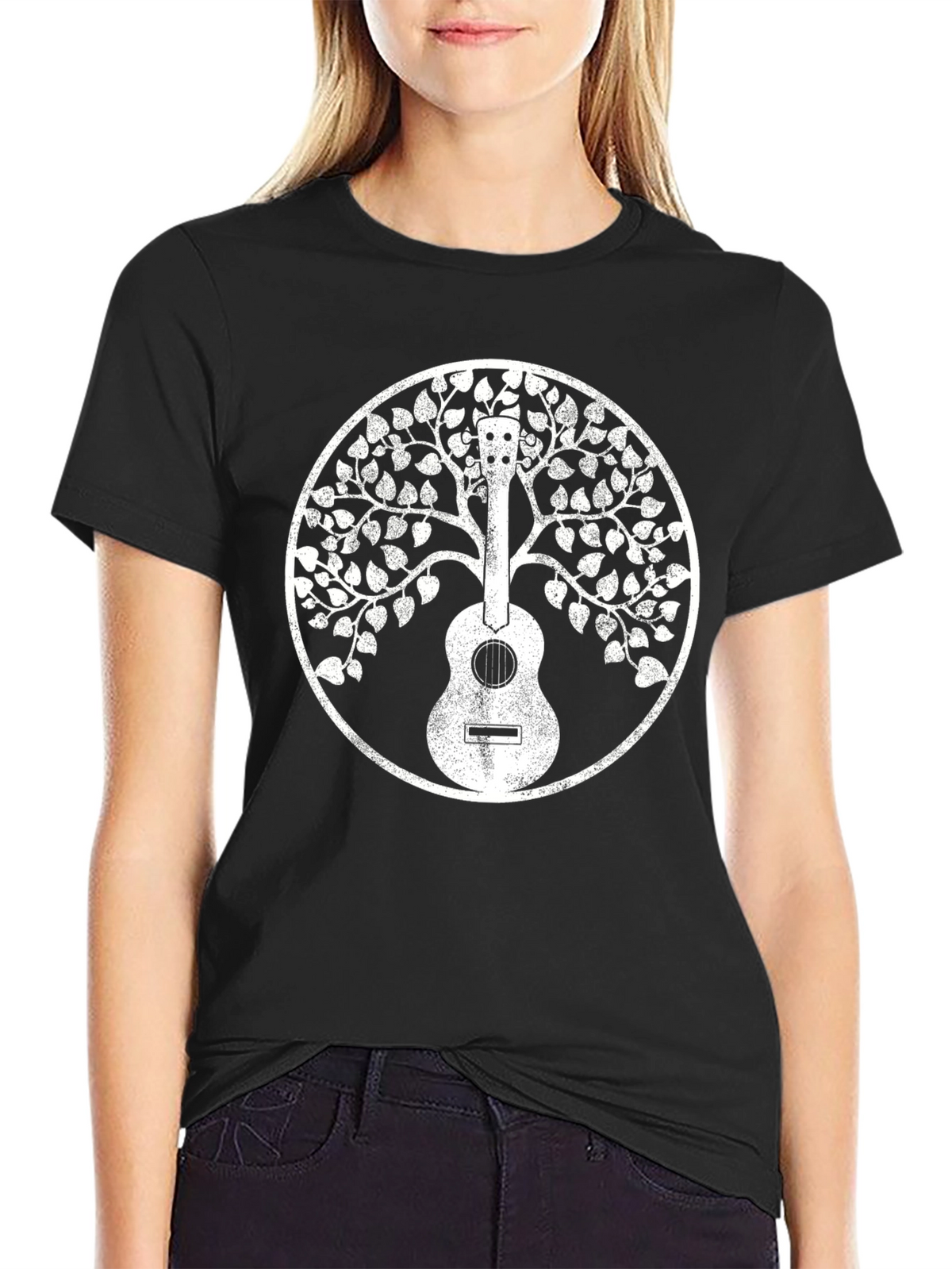 Guitar Tree of Life Black T-Shirt