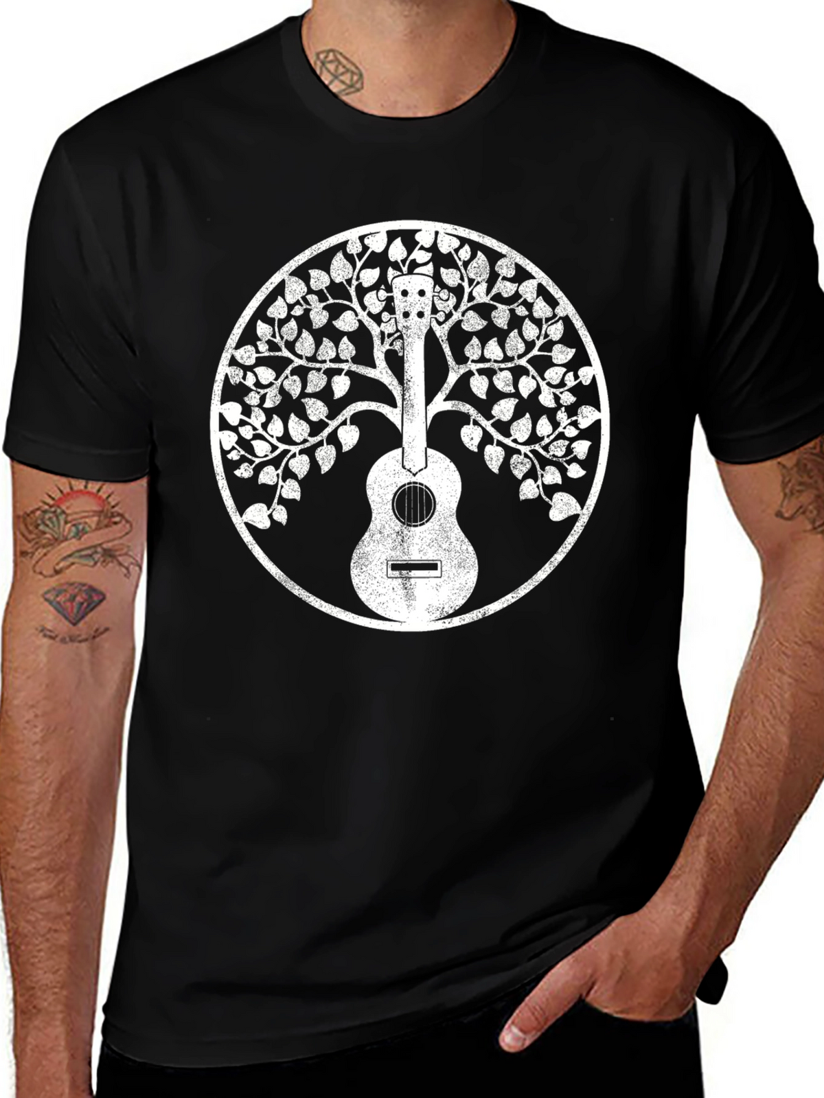 Guitar Tree of Life Black T-Shirt