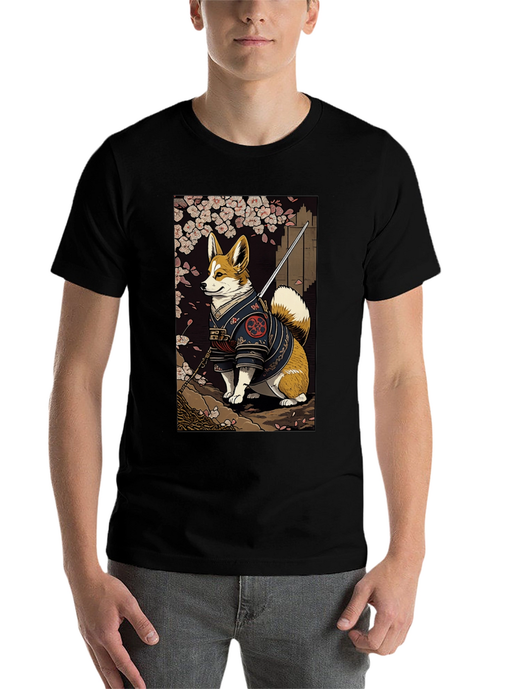 Samurai Corgi Graphic Tee