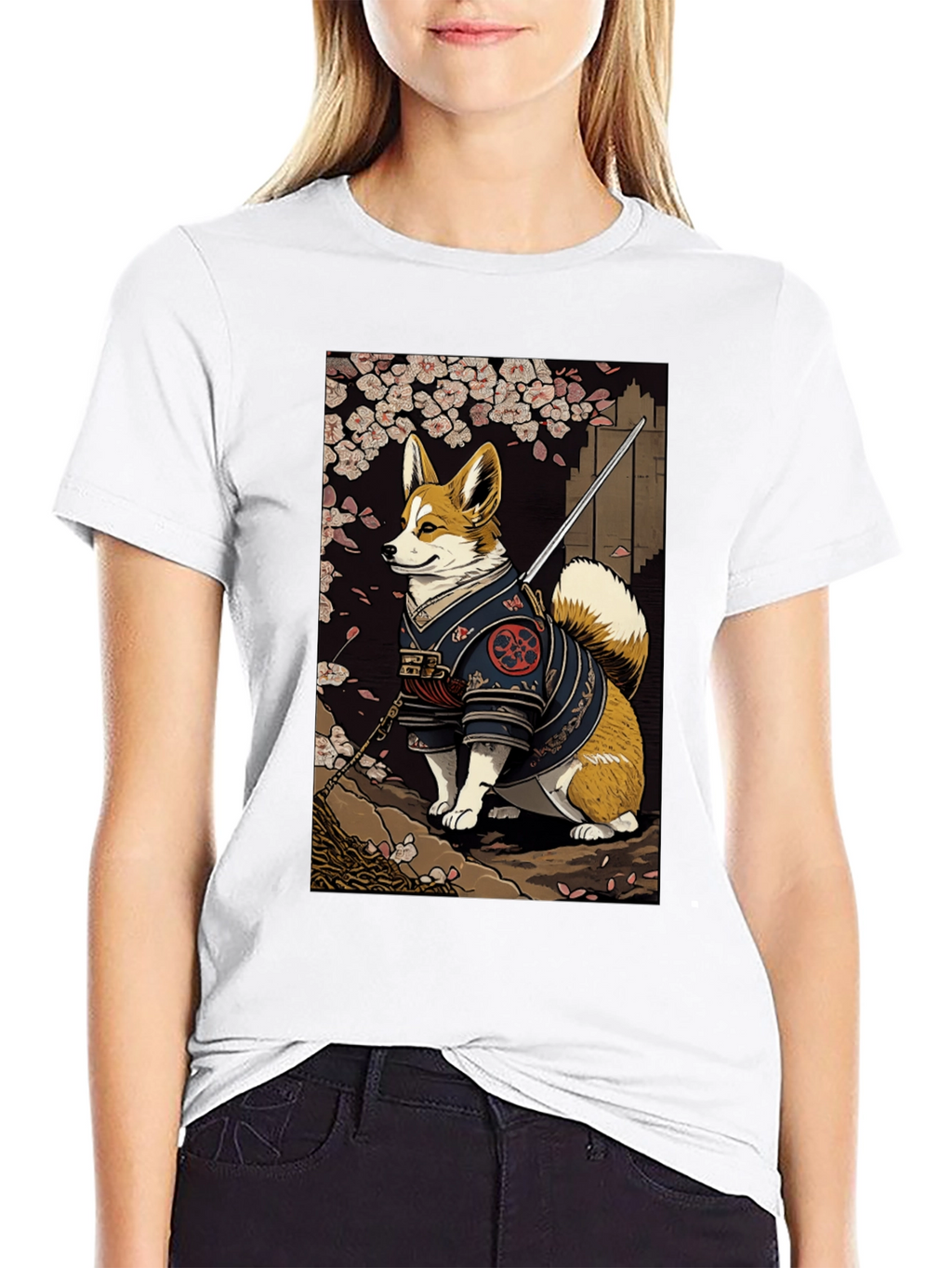 Samurai Corgi Graphic Tee