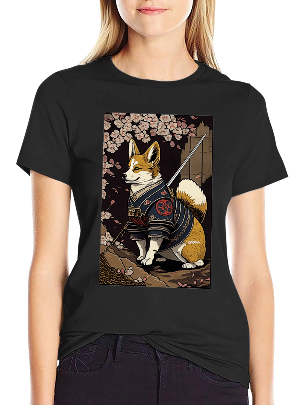 Samurai Corgi Graphic Tee