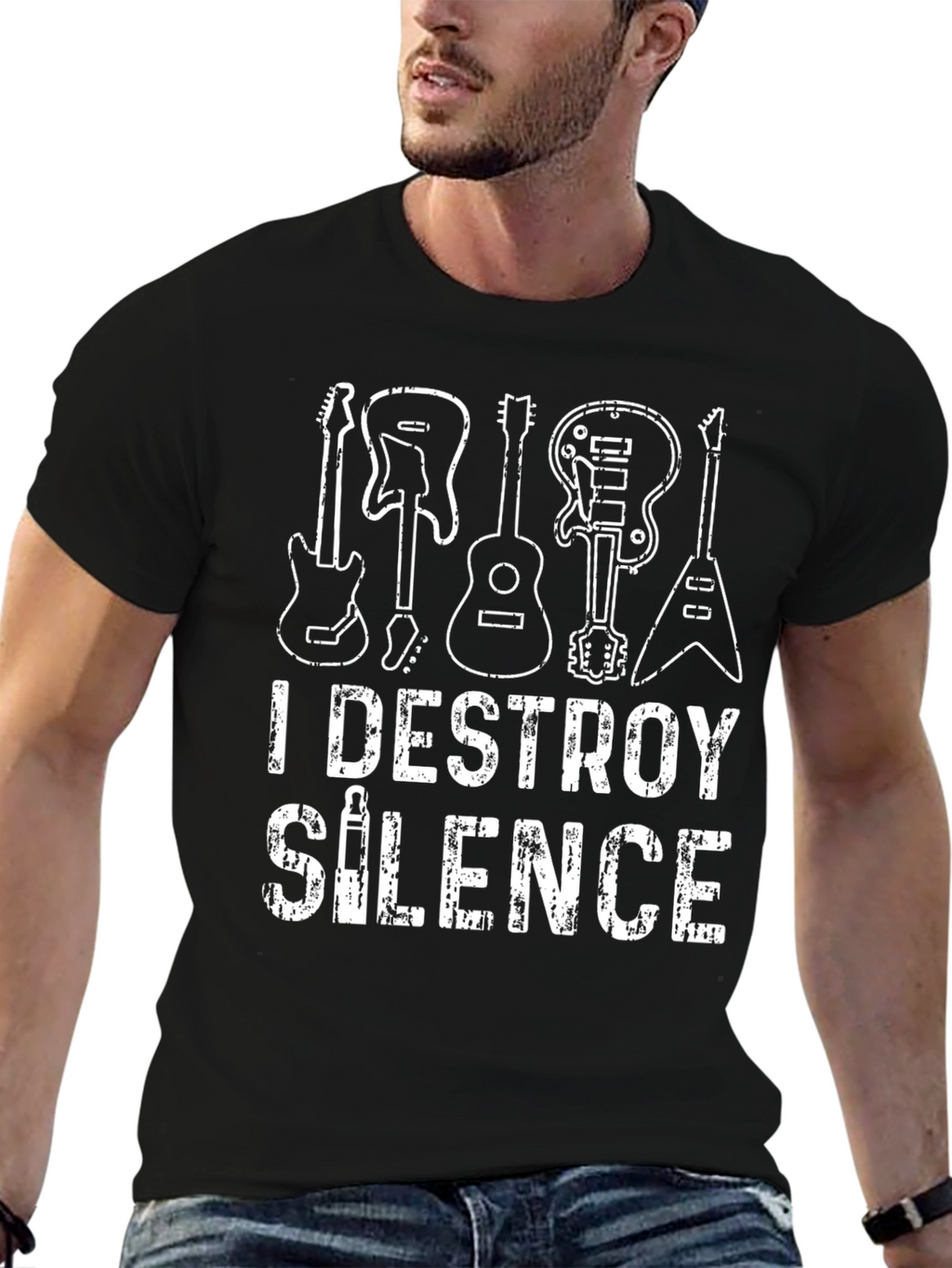 I Destroy Silence Guitar T-Shirt