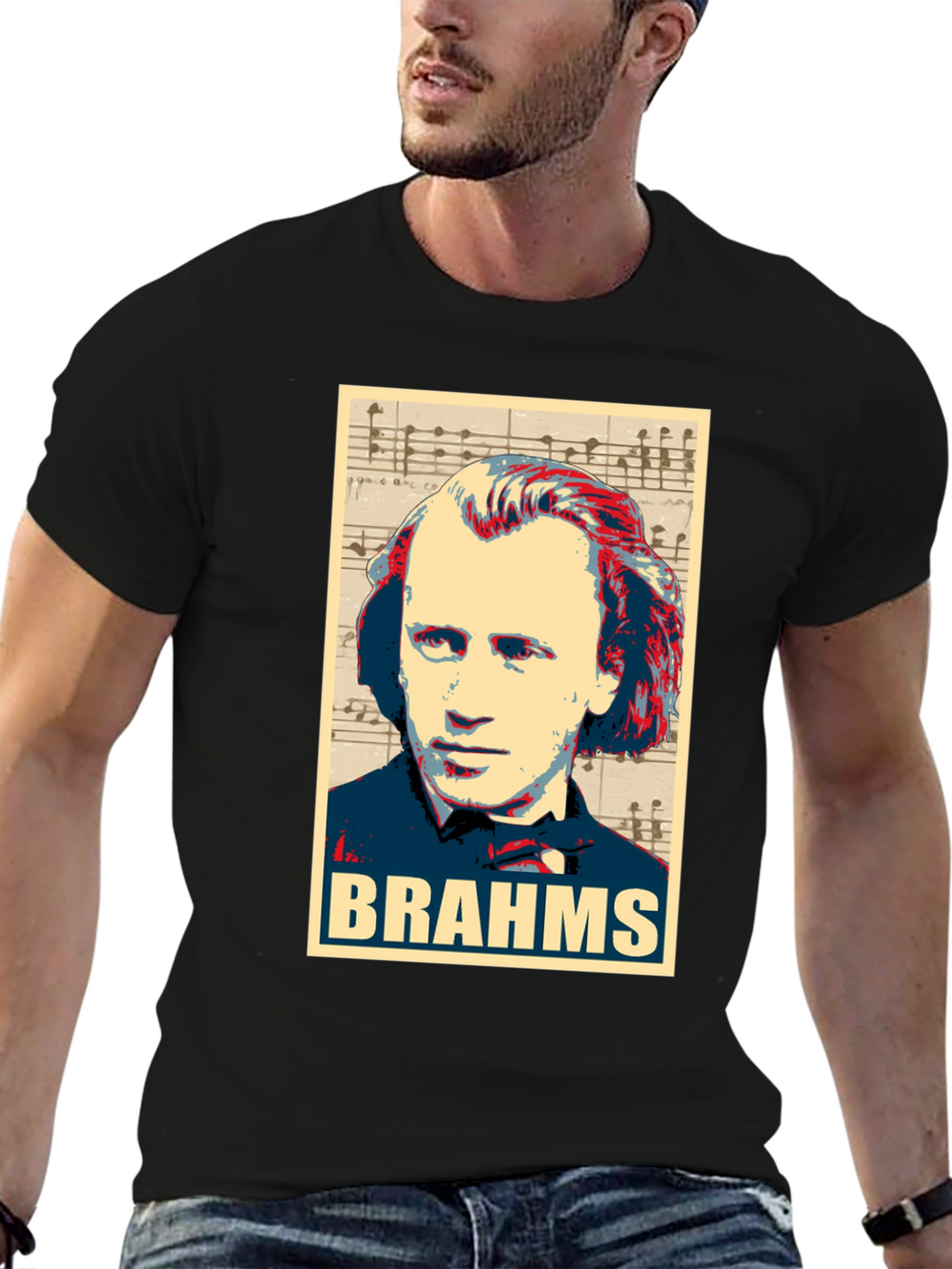 Johannes Brahms Portrait Graphic T-Shirt