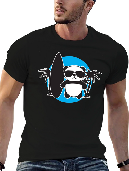 Cool Panda Surfer Graphic Tee
