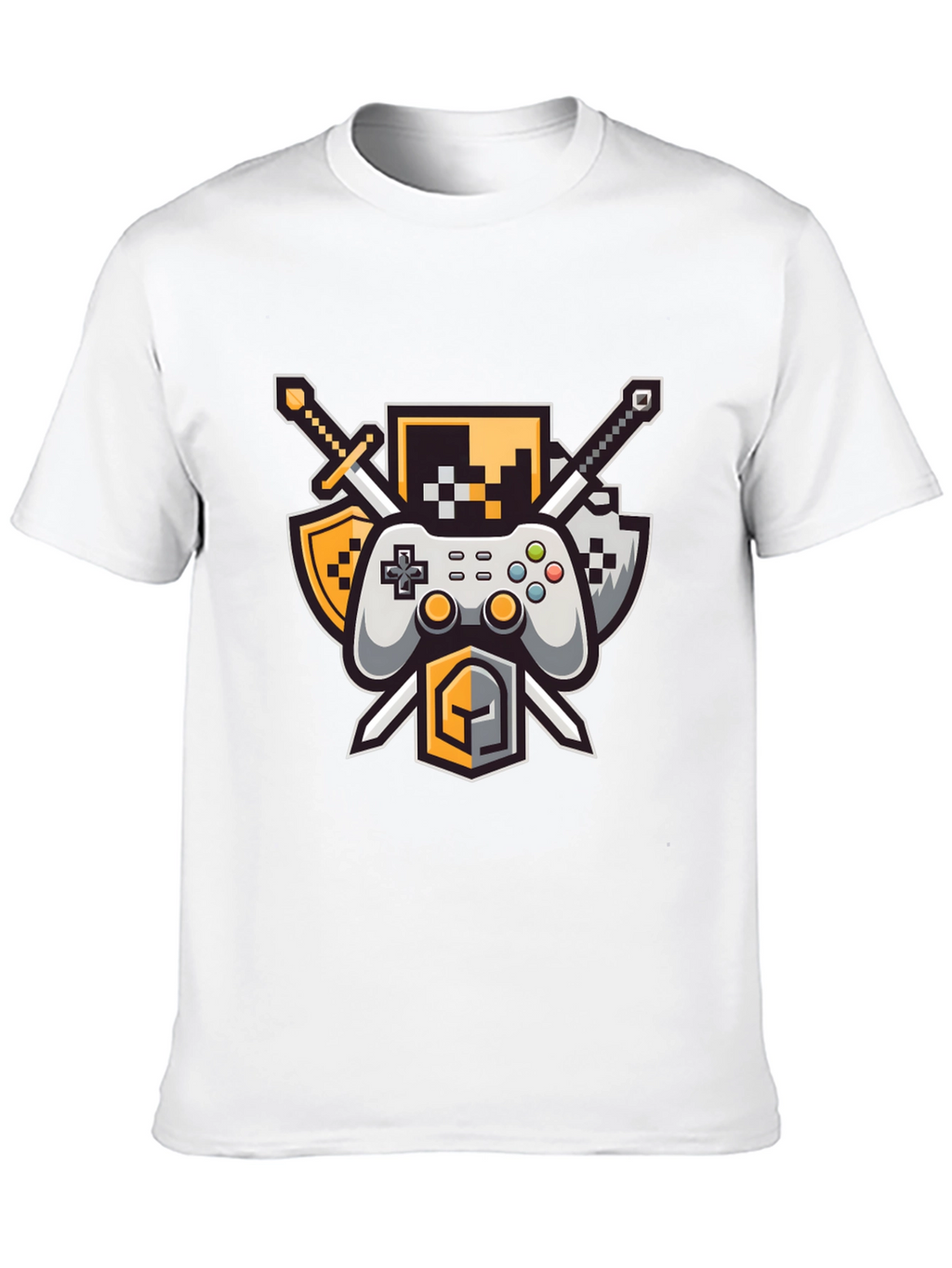 Gamers Crest Black T-Shirt - Sword & Controller