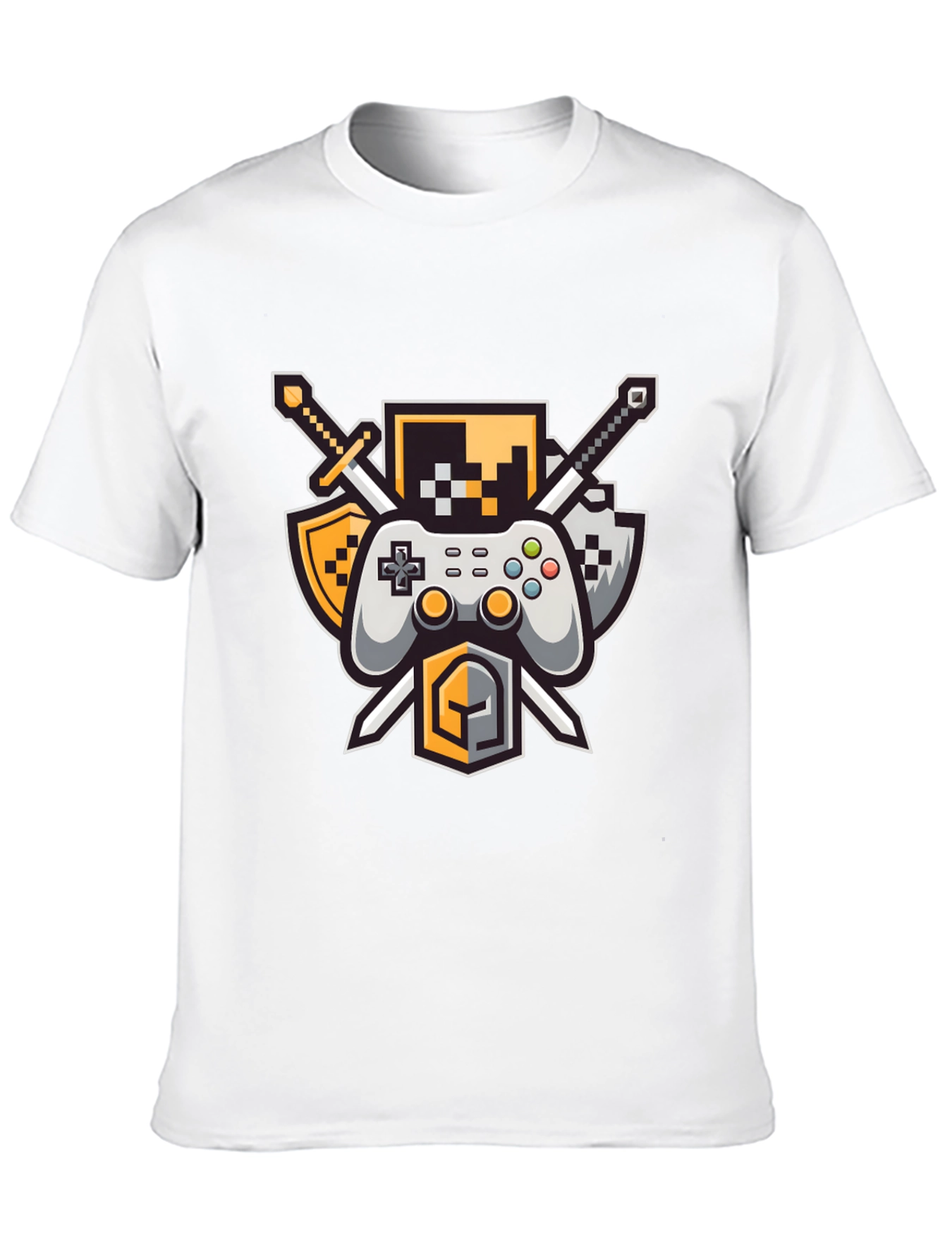 Gamers Crest Black T-Shirt - Sword & Controller