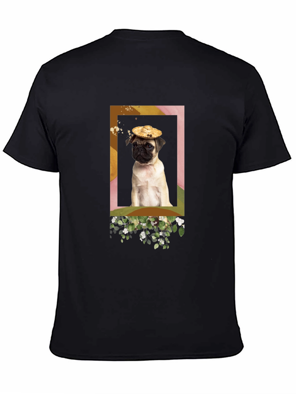 Pug in Hat Graphic T-Shirt - Unique Design